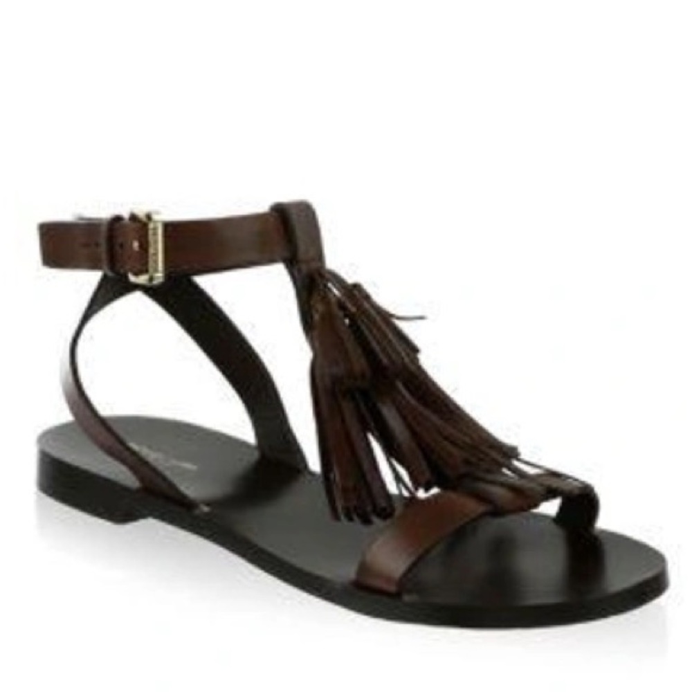 Michael Kors Womens Collection Steffi Leather Sandals Color Brown Size 39.5 - Picture 5 of 9